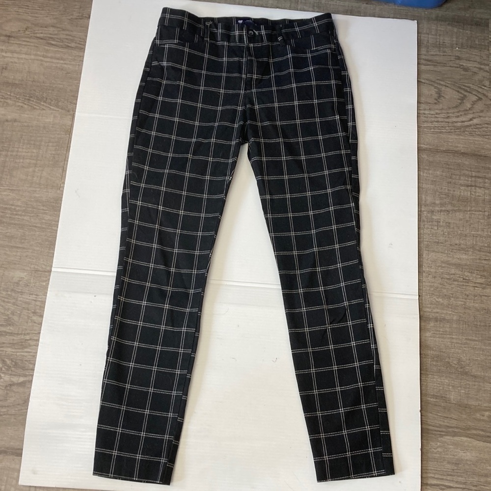 GAP slim city windowpane check ankle length minimalist neutral career